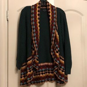 NWOT sz M/L crochet green granny sweater